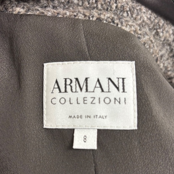Armani Collezioni Brown/Gray Wool and Angora Ruffle Jacket - Picture 7 of 7